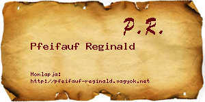 Pfeifauf Reginald névjegykártya